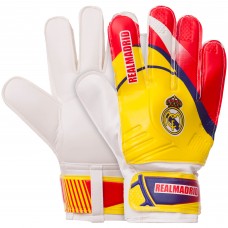 Рукавиці воротарські BALLONSTAR із символікою футбольного клубу REAL MADRID FB-0187-9 розмір 7-10 червоний-жовтий