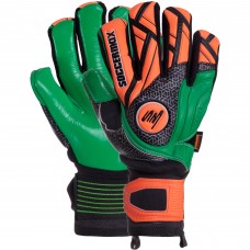 Рукавиці воротарські професійні із захистом пальців SOCCERMAX GK-001 розмір 7-11 салатовий-помаранчевий