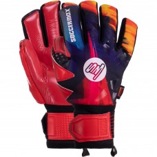 Рукавиці воротарські професійні із захистом пальців SOCCERMAX GK-005 розмір 7-11 червоний-фіолетовий