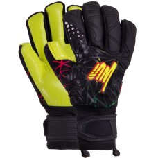 Рукавиці воротарські професійні із захистом пальців SOCCERMAX GK-007 розмір 7-11 чорний-жовтий