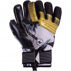 Рукавиці воротарські професійні із захистом пальців SOCCERMAX GK-008 розмір 7-11 білий-чорний-золотий