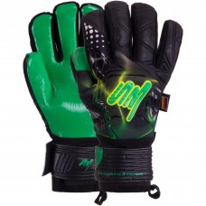 Рукавиці воротарські професійні із захистом пальців SOCCERMAX GK-010 розмір 7-11 чорний-жовтий-салатовий