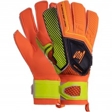 Рукавиці воротарські професійні із захистом пальців SOCCERMAX GK-011 розмір 7-11 помаранчевий-жовтий