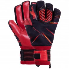 Рукавиці воротарські професійні із захистом пальців SOCCERMAX GK-016 розмір 7-11 червоний-чорний