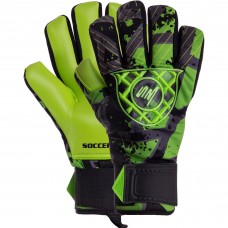 Рукавиці воротарські професійні із захистом пальців SOCCERMAX GK-017 розмір 7-11 зелений-чорний