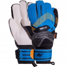 Рукавиці воротарські професійні із захистом пальців SOCCERMAX GK-023 розмір 7-11 синій-чорний