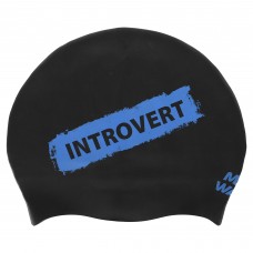 Шапочка для плавання силіконова для дорослих MadWave INTROVERT reversible M055336 чорний-білий