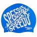 Шапочка для плавання силіконова для дорослих SPEEDO SLOGAN PRINT 808385B957 синій-сірий