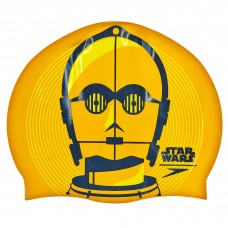 Шапочка для плавання силіконова для дорослих SPEEDO SLOGAN PRINT 808385C797 Star Wars C3PO помаранчевий-чорний