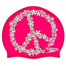 Шапочка для плавання силіконова для дорослих SPEEDO SLOGAN PRINT 808385C899 рожевий-м'ятний