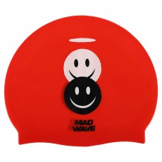 Шапочка для плавання силіконова юніорська MadWave Junior EMOJI M057308 червоний