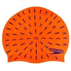 Шапочка для плавання силіконова юніорська SPEEDO JUNIOR SLOGAN PRINT 808386B966 червоний