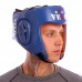 Шолом боксерський професійний шкіряний AIBA VELO 3081 S-XL синій