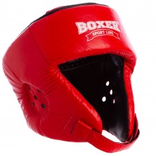 Шолом боксерський відкритий з посиленим захистом верхівки шкіряний BOXER 2029 M-L кольори в асортименті