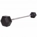 Штанга фіксована пряма прогумована Record Rubber Hexagon Barbell TA-6230-25 довжина-95см 25кг чорний