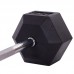 Штанга фіксована пряма прогумована Record Rubber Hexagon Barbell TA-6230-40 довжина-95см 40кг чорний