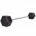 Штанга фіксована пряма прогумована Record Rubber Hexagon Barbell TA-6230-45 довжина-95см 45кг чорний