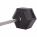 Штанга фіксована пряма прогумована Record Rubber Hexagon Barbell TA-6230-45 довжина-95см 45кг чорний