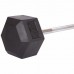 Штанга фіксована пряма прогумована Record Rubber Hexagon Barbell TA-6230-50 довжина-95см 50кг чорний