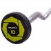 Штанга фіксована вигнута поліуретанова Zelart Urethane Barbell TA-2690-10 довжина-102см 10кг чорний-салатовий