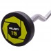 Штанга фіксована вигнута поліуретанова Zelart Urethane Barbell TA-2690-15 довжина-104см 15кг чорний-салатовий