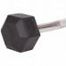 Штанга фіксована вигнута прогумована Rubber Hexagon Barbell Zelart TA-6231-10 довжина-95см 10кг чорний