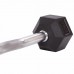 Штанга фіксована вигнута прогумована Rubber Hexagon Barbell Zelart TA-6231-10 довжина-95см 10кг чорний