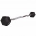 Штанга фіксована вигнута прогумована Rubber Hexagon Barbell Zelart TA-6231-15 довжина-95см 15кг чорний