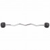 Штанга фіксована вигнута прогумована Rubber Hexagon Barbell Zelart TA-6231-15 довжина-95см 15кг чорний