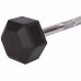 Штанга фіксована вигнута прогумована Rubber Hexagon Barbell Zelart TA-6231-15 довжина-95см 15кг чорний
