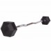 Штанга фіксована вигнута прогумована Rubber Hexagon Barbell Zelart TA-6231-20 довжина-95см 20кг чорний