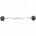 Штанга фіксована вигнута прогумована Rubber Hexagon Barbell Zelart TA-6231-20 довжина-95см 20кг чорний