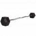 Штанга фіксована вигнута прогумована Rubber Hexagon Barbell Zelart TA-6231-25 довжина-95см 25кг чорний