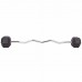 Штанга фіксована вигнута прогумована Rubber Hexagon Barbell Zelart TA-6231-25 довжина-95см 25кг чорний