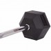 Штанга фіксована вигнута прогумована Rubber Hexagon Barbell Zelart TA-6231-25 довжина-95см 25кг чорний