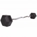 Штанга фіксована вигнута прогумована Rubber Hexagon Barbell Zelart TA-6231-30 довжина-95см 30кг чорний