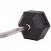 Штанга фіксована вигнута прогумована Rubber Hexagon Barbell Zelart TA-6231-30 довжина-95см 30кг чорний