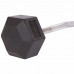 Штанга фіксована вигнута прогумована Rubber Hexagon Barbell Zelart TA-6231-35 довжина-95см 35кг чорний