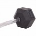 Штанга фіксована вигнута прогумована Rubber Hexagon Barbell Zelart TA-6231-35 довжина-95см 35кг чорний