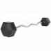 Штанга фіксована вигнута прогумована Rubber Hexagon Barbell Zelart TA-6231-40 довжина-95см 40кг чорний