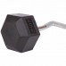 Штанга фіксована вигнута прогумована Rubber Hexagon Barbell Zelart TA-6231-40 довжина-95см 40кг чорний