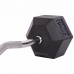 Штанга фіксована вигнута прогумована Rubber Hexagon Barbell Zelart TA-6231-40 довжина-95см 40кг чорний