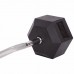 Штанга фіксована вигнута прогумована Rubber Hexagon Barbell Zelart TA-6231-45 довжина-95см 45кг чорний