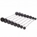 Штанга фіксована вигнута прогумована Rubber Hexagon Barbell Zelart TA-6231-50 довжина-95см 50кг чорний