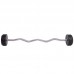 Штанга фіксована вигнута прогумована Zelart Rubber Coated Barbell TA-2687-25 довжина-95см 25кг чорний