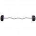 Штанга фіксована вигнута прогумована Zelart Rubber Coated Barbell TA-2687-30 довжина-95см 30кг чорний