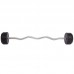 Штанга фіксована вигнута прогумована Zelart Rubber Coated Barbell TA-2687-35 довжина-95см 35кг чорний