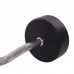 Штанга фіксована вигнута прогумована Zelart Rubber Coated Barbell TA-2687-35 довжина-95см 35кг чорний