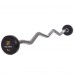 Штанга фіксована вигнута прогумована Zelart Rubber Coated Barbell TA-2687-5 довжина-95см 5кг чорний