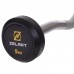 Штанга фіксована вигнута прогумована Zelart Rubber Coated Barbell TA-2687-5 довжина-95см 5кг чорний